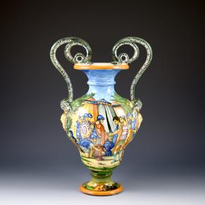 Vaso istoriato - Manifattura Molaroni, anni Quaranta